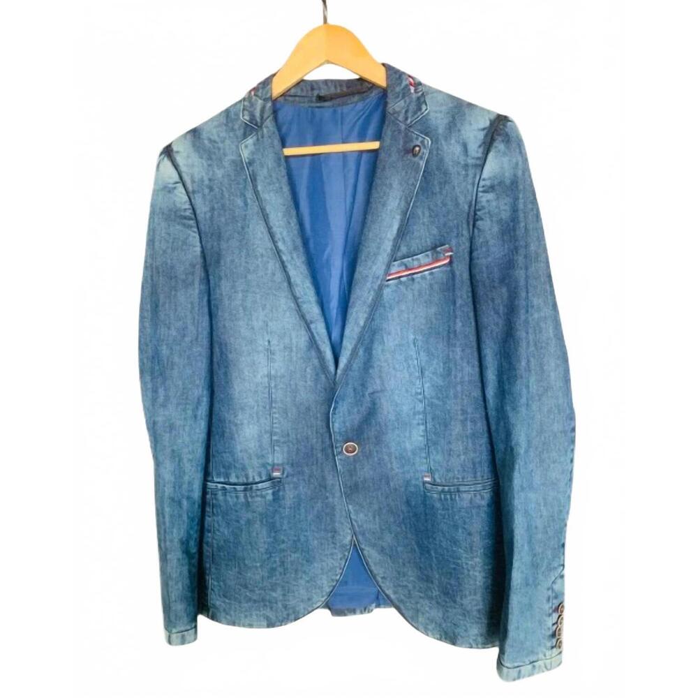 NEW CIPO & BAXX men vintage timeless & versatile denim jacket in blue